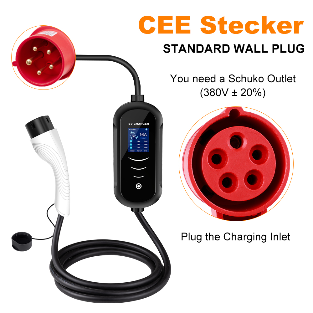 IPENGEN 11KW 16A 3 fasi EV car - Portable Ev Charger 32A Type 2 Cee Plug recensione e prezzo
